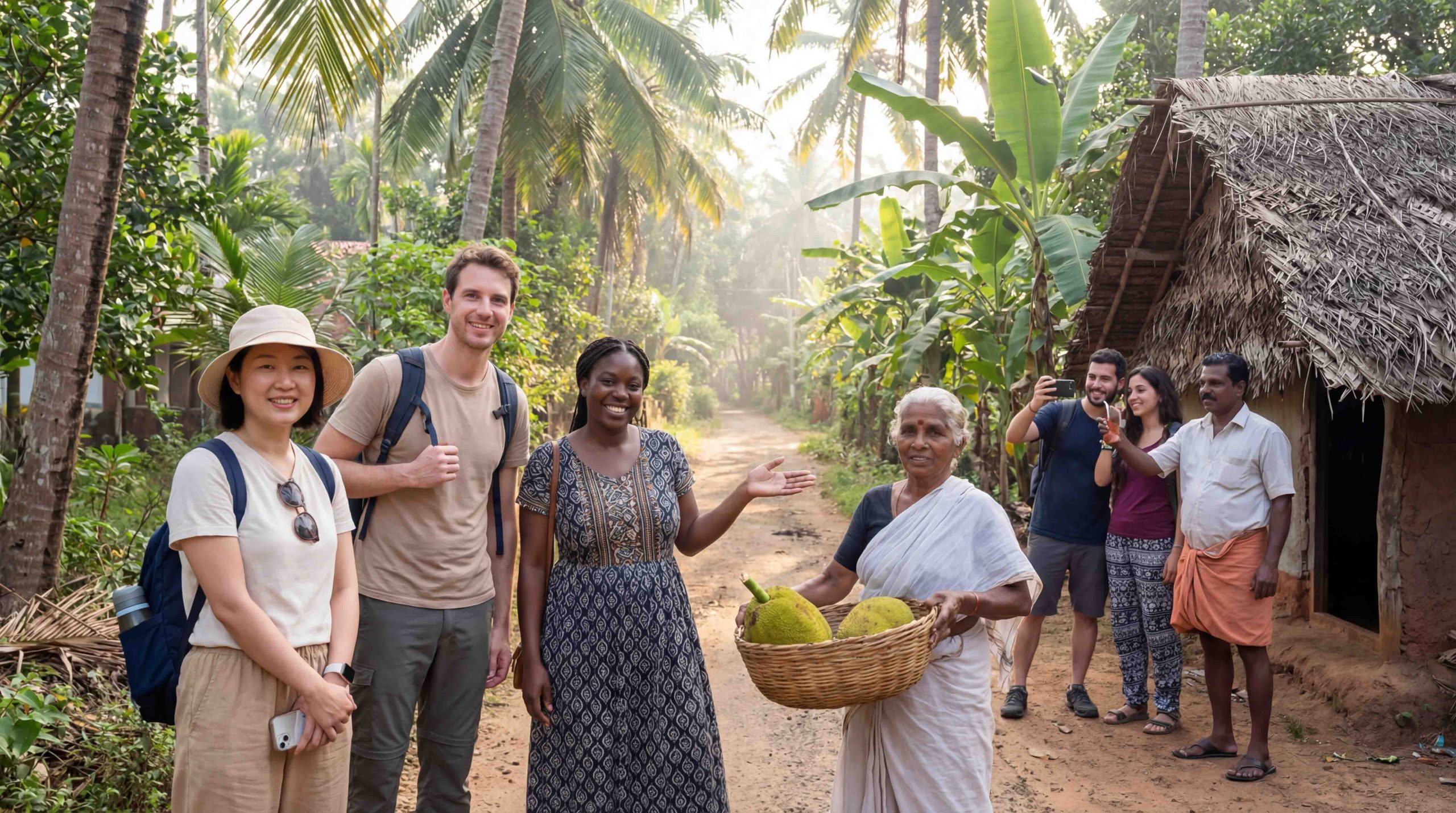 international tourists exploring individual